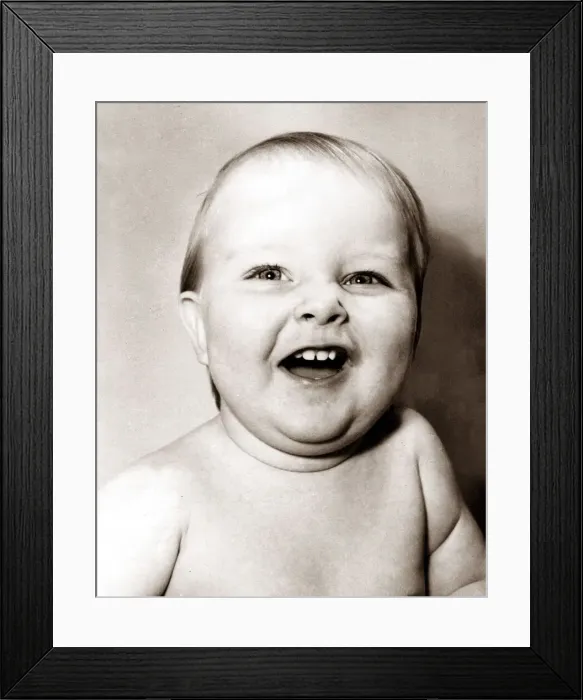 Framed Print : Happy baby, circa 1950