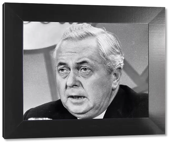 Harold Wilson Prime Minister at the Labour Party press confrence October 1974