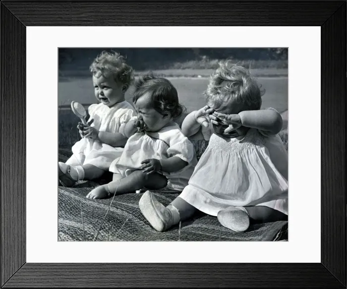 Framed Print : Prizewinners in a baby beauty parade at the Windsor Reperatory School in Windsor sit Framed Print : Prizewinners in a baby beauty parade at the Windsor Reperatory School in Windsor sit