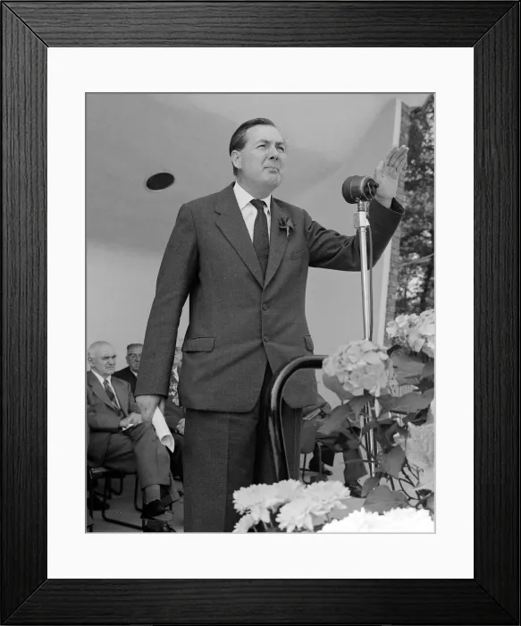 Framed Print : James Callaghan MP at the Notts Miners Gala. June 1960 Framed Print : James Callaghan MP at the Notts Miners Gala. June 1960