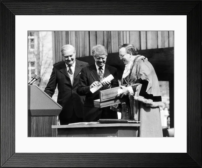 Framed Print : James Callaghan Prime Minister with President Carter receiving the Freedom of the City Framed Print : James Callaghan Prime Minister with President Carter receiving the Freedom of the City