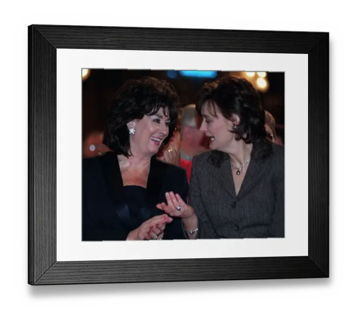 Framed Print : Labour Party Conference 1998 Cherie Blair and Pauline Prescott enjoy the speech