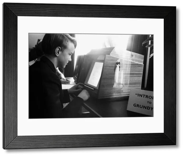 Framed Print : Robot Teacher September 1962 Rognvald Gunn student from Henley aged 14 years old