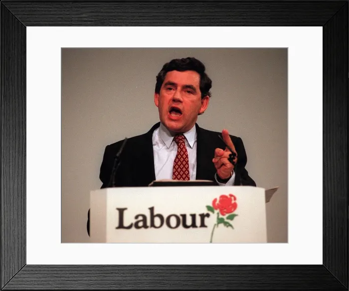 Framed Print : Gordon Brown MP and shadow chancellor speaking at the Labour Party Conference