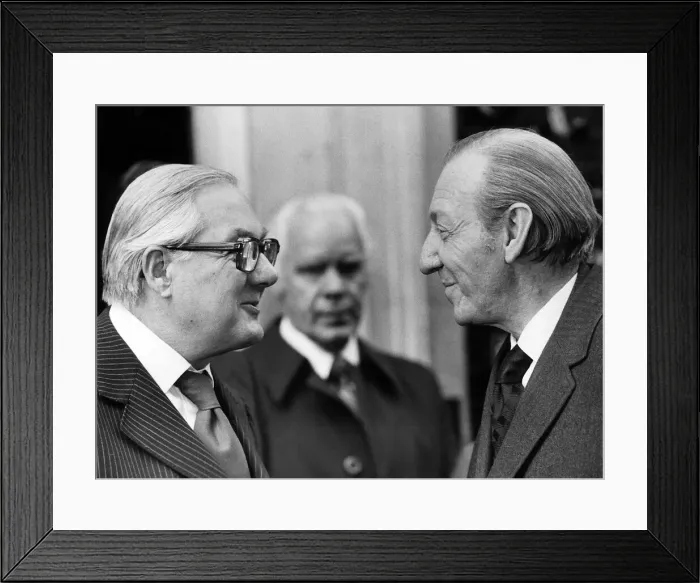 Framed Print : James Callaghan Prime Minister meeting United Nations Secretary of State Kurt Wajdheim