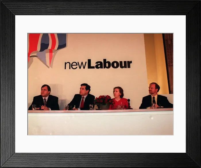 Framed Print : Labour party launch their manifesto for the general election April 1997 with Margaret