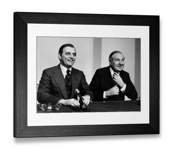 Framed Print : James Callaghan British Prime Minister (R) 1978 with US Vice President Walter Framed Print : James Callaghan British Prime Minister (R) 1978 with US Vice President Walter