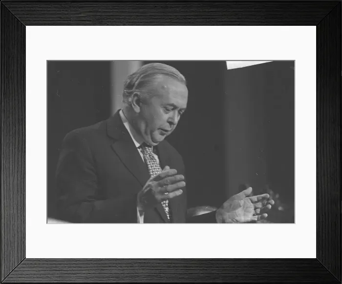 Framed Print : The Labour Prime Minister Harold Wilson addresses delegates at the 1975 Labour Party Framed Print : The Labour Prime Minister Harold Wilson addresses delegates at the 1975 Labour Party