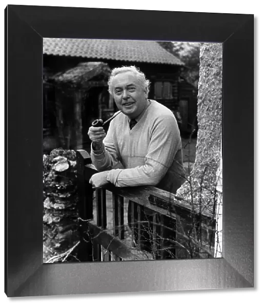 Harold Wilson Prime Minister relaxing at his Country Cottage