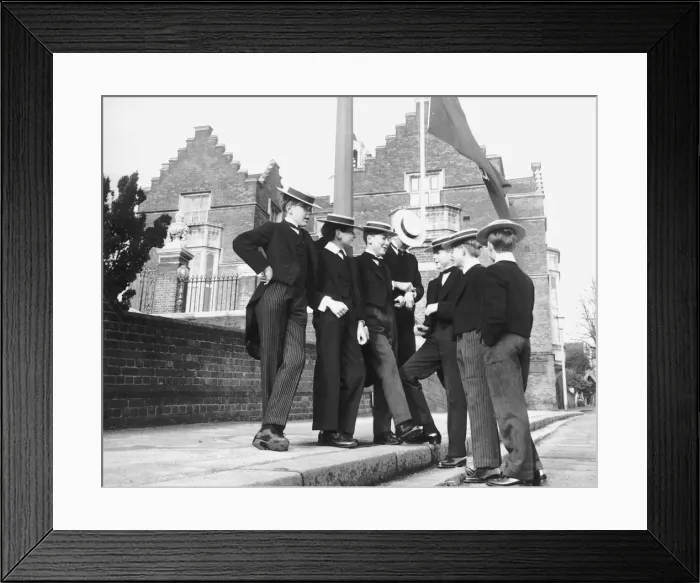 Framed Print : Harrow schoolboys in uniform. Circa 1950 Framed Print : Harrow schoolboys in uniform. Circa 1950