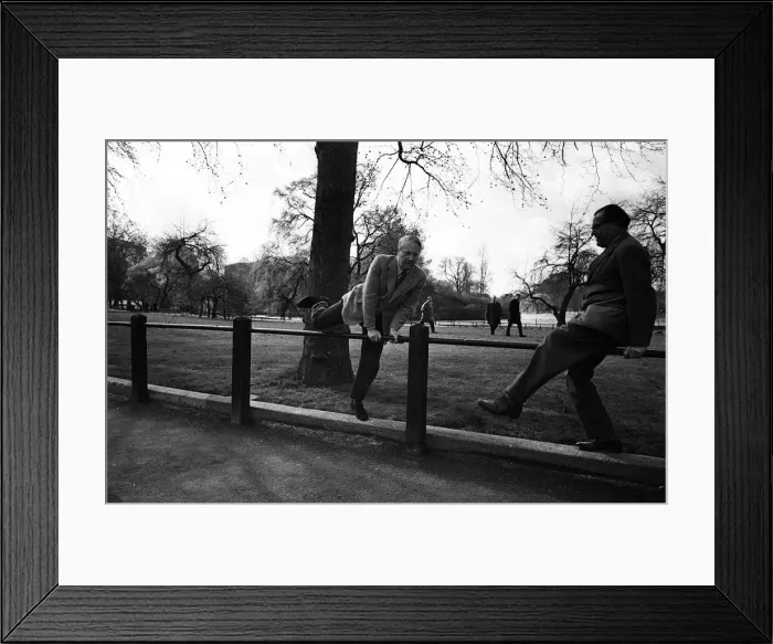 Framed Print : Edward Heath walks in the park with Reginald Maulding March 1966 Framed Print : Edward Heath walks in the park with Reginald Maulding March 1966