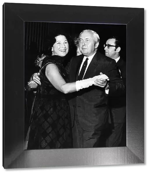 Harold Wilson with the wife ofs W Theobold at a dance to celebrate the end of the 1971