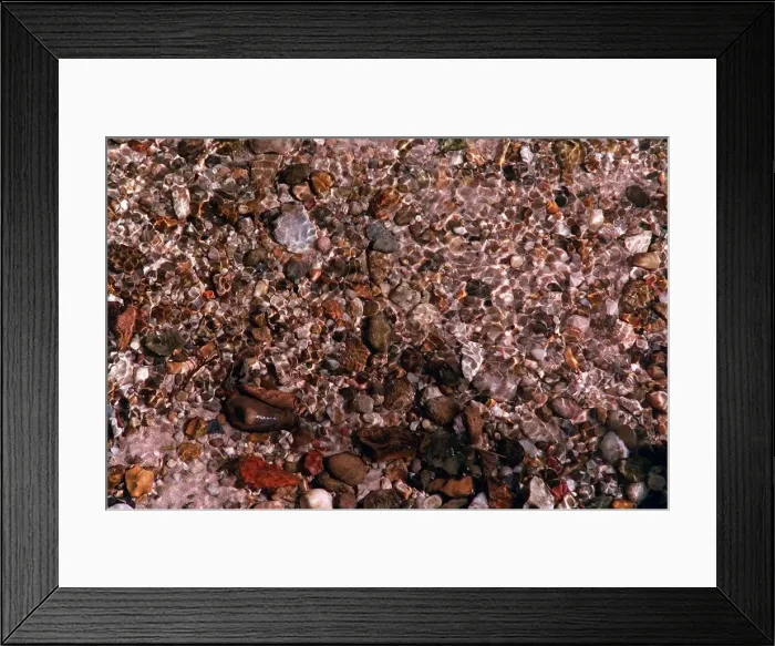 Framed Print : Pebbles in river Wivenhoe Essex. 1999 Framed Print : Pebbles in river Wivenhoe Essex. 1999