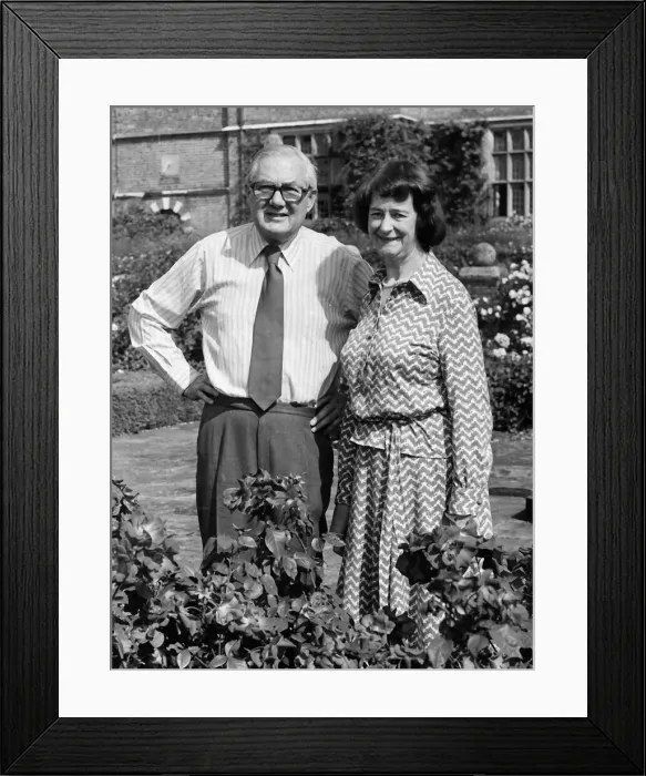 Framed Print : James Callaghan British Prime Minister with his wife 1978 in garden at Chequers