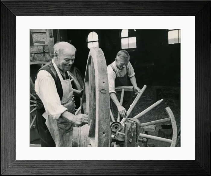 Framed Print : 87 year old Josiah Willison a wheelwright has returned to his old job Framed Print : 87 year old Josiah Willison a wheelwright has returned to his old job
