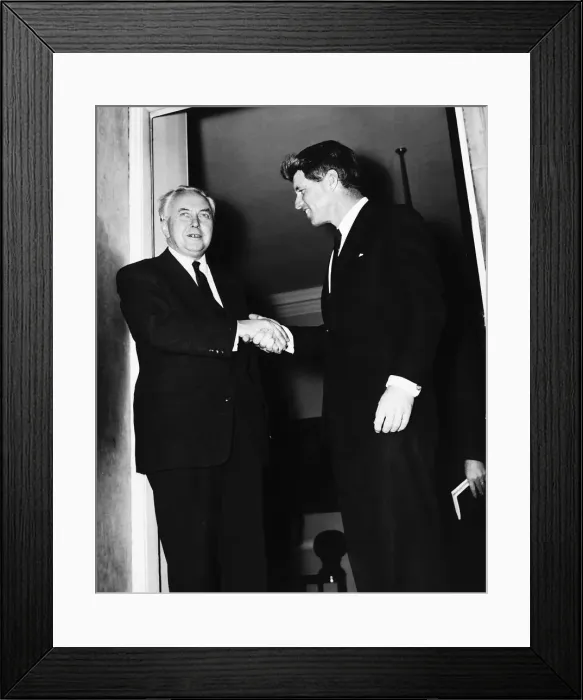 Framed Print : Senator Robert Kennedy with Harold Wilson at Downing Street