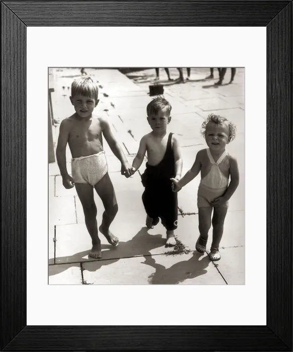 Framed Print : Young boys holding hands - July 1943 at Chingford Open Air Pool Framed Print : Young boys holding hands - July 1943 at Chingford Open Air Pool