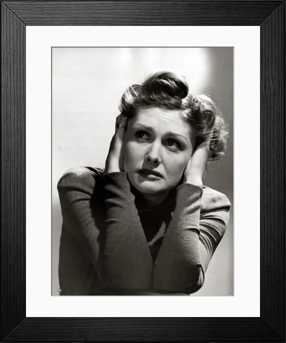 Framed Print : Portrait of a woman looking thoughtful December 1940 Framed Print : Portrait of a woman looking thoughtful December 1940