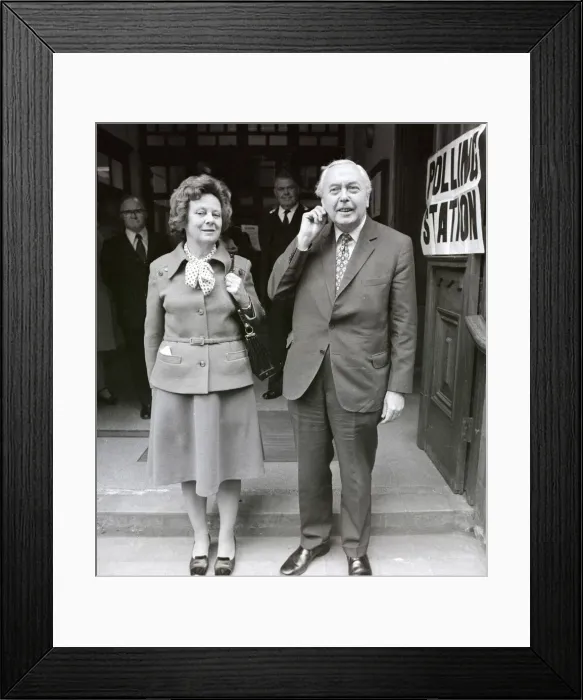 Framed Print : Prime Minister Harold Wilson seen here casting his vote in the 1975 EEC Referendum