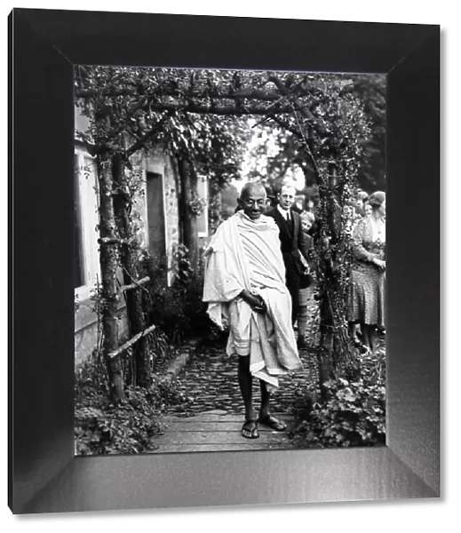 Mahatma Gandhi seen here during his tour of the Lancaster cotton mills during September