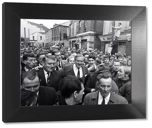 James Callaghan Aug 1969 is mobbed by a crowd as he re-entres Bogside Londondery