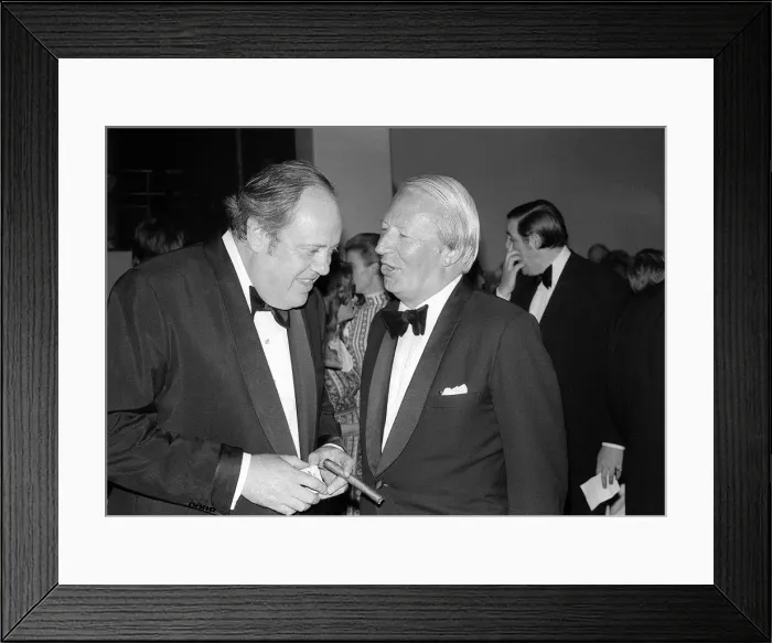 Framed Print : Edward Ted Heath & Christopher Soames at the Young Winston Film Premiere July 1972 Framed Print : Edward Ted Heath & Christopher Soames at the Young Winston Film Premiere July 1972