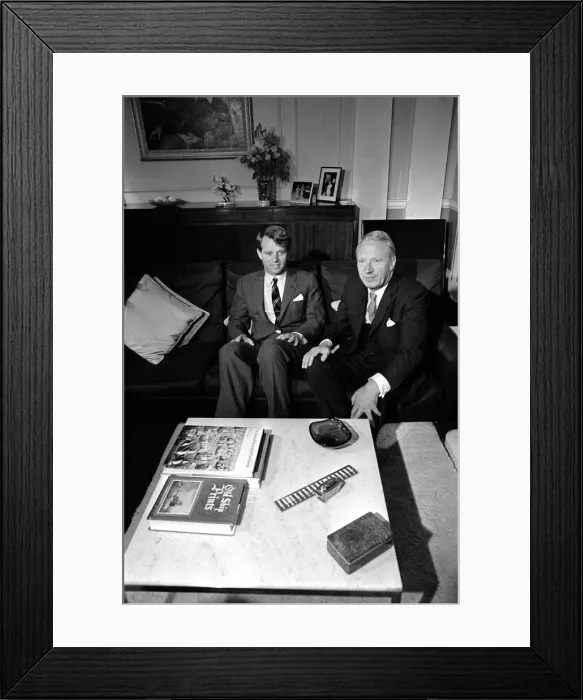 Framed Print : Edward Heath January 1967 Conservative MP at a meeting with Robert kennedy Framed Print : Edward Heath January 1967 Conservative MP at a meeting with Robert kennedy