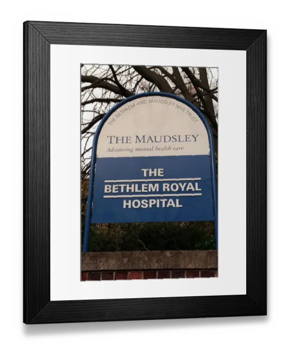 Framed Print : The Maudsley Hospital in South London, November 1998. The Bethlem Royal Hospital