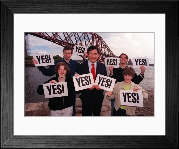 Framed Print : Gordon Brown MP Yes Yes vote September 1997 Scottish Referendum Parliament Assembly vote