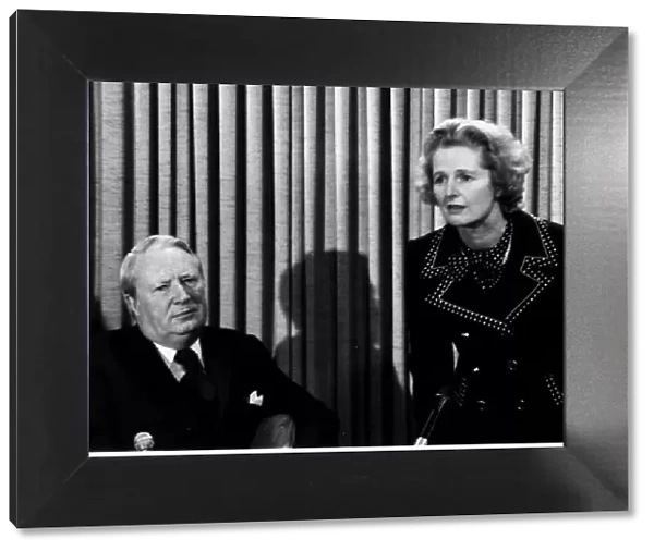 Edward Heath Prime Minister seen here with Margaret Thatcher Education spokesman 1974