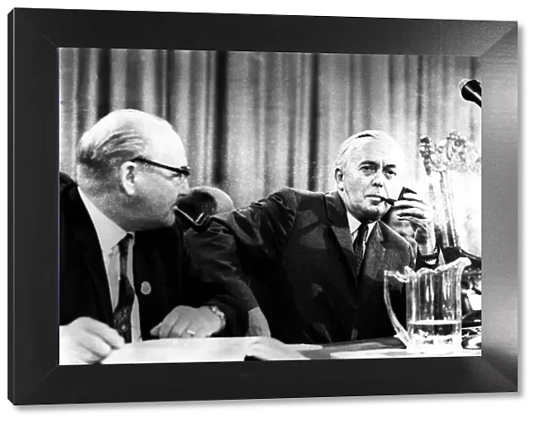 Harold Wilson at the TUC conference in Brighton October 1969