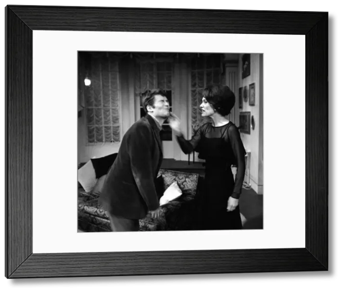 Framed Print : Peter O Toole actor with actress wife Sian Phillips Jun 1965 in rehearsals for