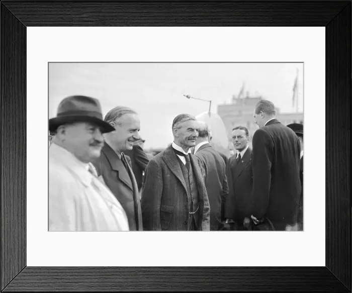 Framed Print : Prime Minister Neville Chamberlain seen here travels to Germany for talks