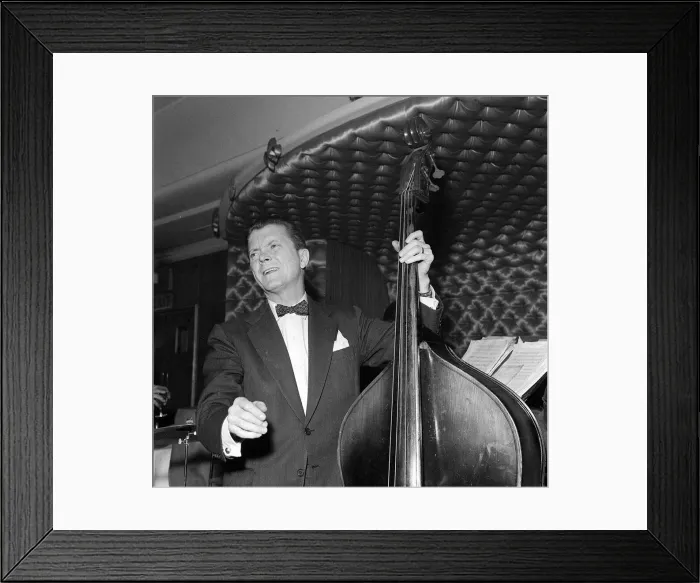 Framed Print : Eddie Condon January 1957 who invented the jazz concert with performance at New York