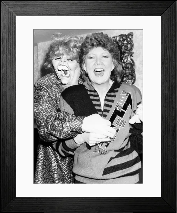 Framed Print : Cilla Black meets her spitting image puppet Framed Print : Cilla Black meets her spitting image puppet