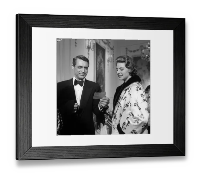 Framed Print : Ingrid Bergman filming in Covent Garden London with Cary Grant December1957