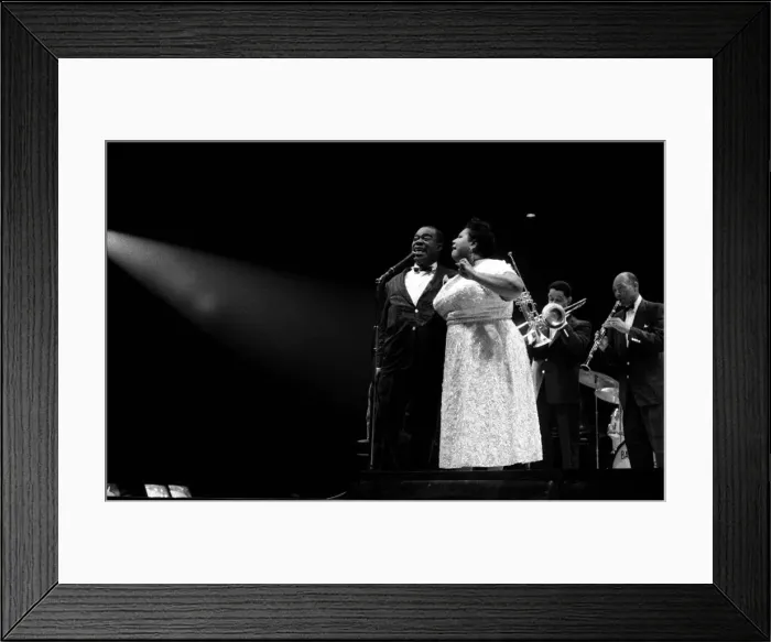 Framed Print : Louis Armstrong Jazz Musician - May 1956 during his first concert in Great Britain Framed Print : Louis Armstrong Jazz Musician - May 1956 during his first concert in Great Britain
