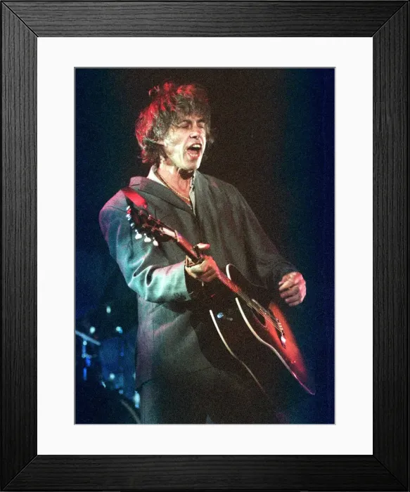 Framed Print : Bob Geldof playing at Ross On Wye Festival August 1999 Sir Bob Geldof playing