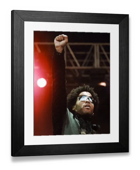 Framed Print : Lenny Kravitz performing on stage June 1999 at the Glastonbury music Festival Framed Print : Lenny Kravitz performing on stage June 1999 at the Glastonbury music Festival