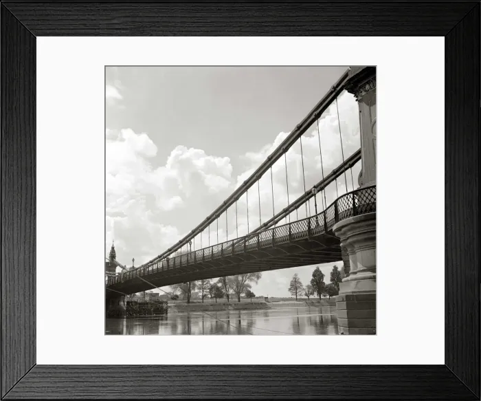Framed Print : Bridge across the river Hammersmith Fulham Boundary Deserted peaceful Framed Print : Bridge across the river Hammersmith Fulham Boundary Deserted peaceful