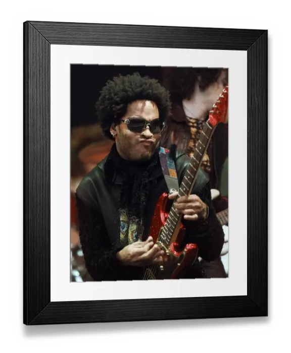 Framed Print : Lenny Kavitz performing on stage June 1999 at the Glastonbury music Festival Framed Print : Lenny Kavitz performing on stage June 1999 at the Glastonbury music Festival