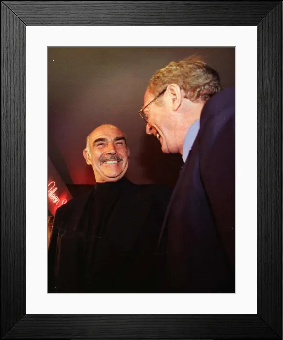 Framed Print : Sean Connery and Michael Caine at Edinburgh Film Festival closing ceremony-Odeon Cinema Framed Print : Sean Connery and Michael Caine at Edinburgh Film Festival closing ceremony-Odeon Cinema