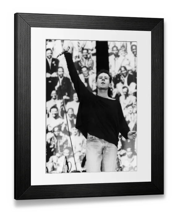 Framed Print : Simple Minds rock band Jim Kerr celebrating Nelson Mandelas 70th birthday at Wembley Framed Print : Simple Minds rock band Jim Kerr celebrating Nelson Mandelas 70th birthday at Wembley