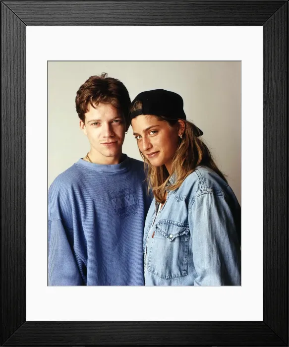 Framed Print : Dani Behr TV Presenter With Fellow Presenter Max Beesley Of The Tv Programme Surf Framed Print : Dani Behr TV Presenter With Fellow Presenter Max Beesley Of The Tv Programme Surf