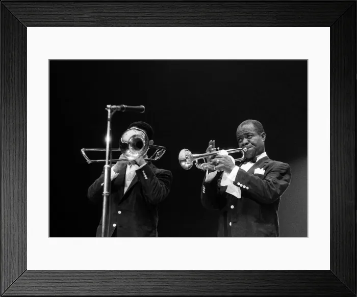 Framed Print : Louis Armstrong Jazz Musician - May 1956 during his first concert in Great Britain Framed Print : Louis Armstrong Jazz Musician - May 1956 during his first concert in Great Britain