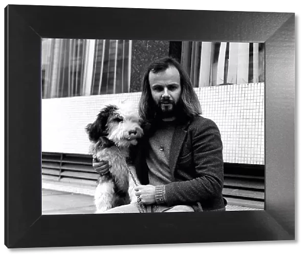 John Peel with his pet Old english sheepdog 1972 lafrssfeb05 0102