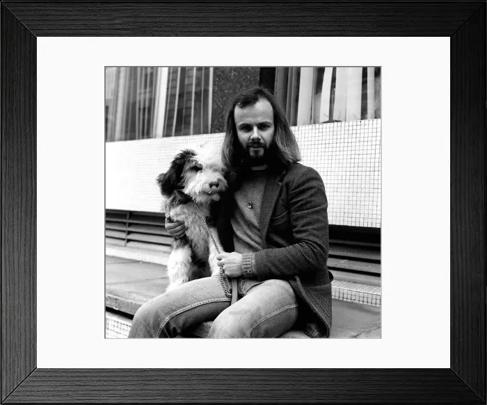 Framed Print : John Peel with his pet Old english sheepdog 1972 lafrssfeb05 0102 Framed Print : John Peel with his pet Old english sheepdog 1972 lafrssfeb05 0102