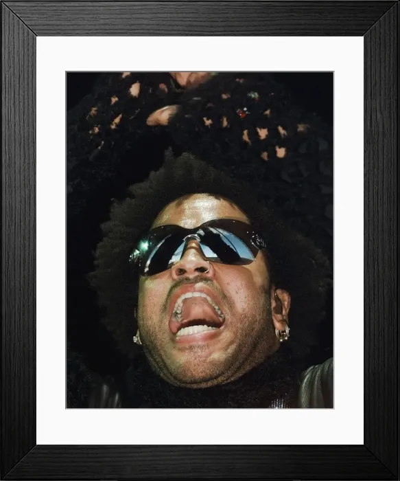 Framed Print : Lenny Kravitz performing on stage June 1999 at the Glastonbury Music Festival Framed Print : Lenny Kravitz performing on stage June 1999 at the Glastonbury Music Festival