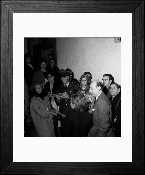 Framed Print : Elvis Presley with fans at press conference in Germany 1960 Donald Zec Mirror