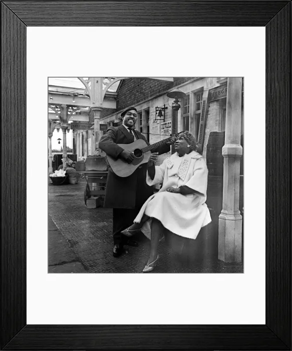 Framed Print : American Blues singer Brownie Mcghee and sister Rosetta Tharpe on set at Wilbraham Road Framed Print : American Blues singer Brownie Mcghee and sister Rosetta Tharpe on set at Wilbraham Road